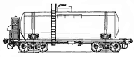 Four-axle tank wagon for petrol with connecting gangway